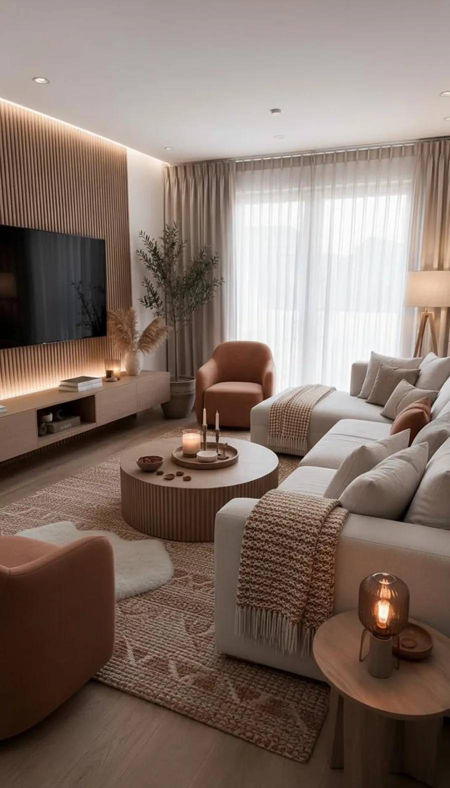Salon après transformation Clira — style cocooning
